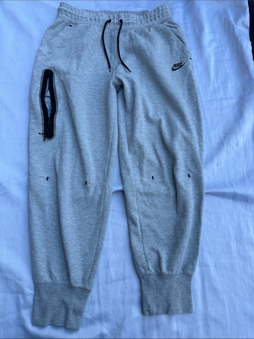 Nike Light Gray Kids Jogger Sweatpants with Black Accents